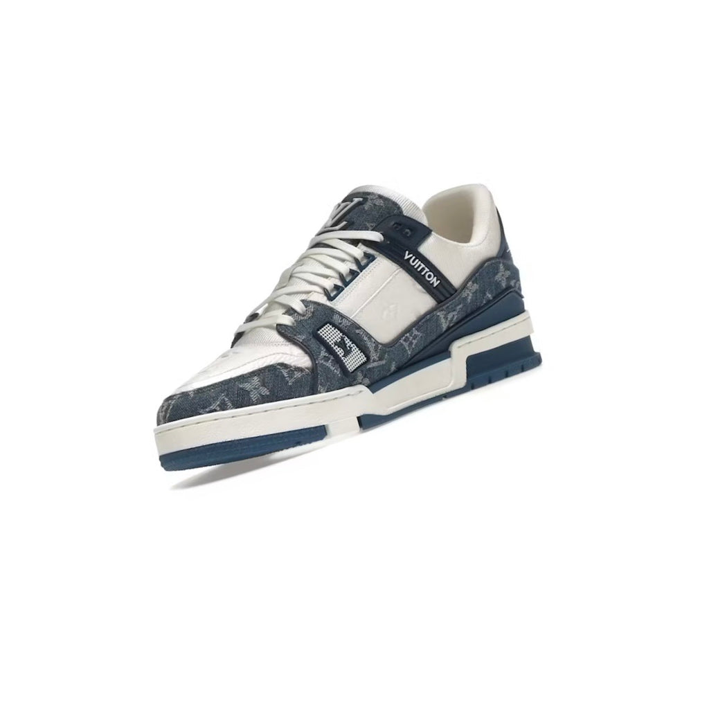 LV Trainer Monogramme Denim Blanc / Bleu