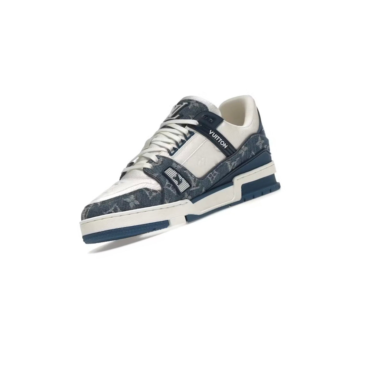 LV Trainer Monogramme Denim Blanc / Bleu
