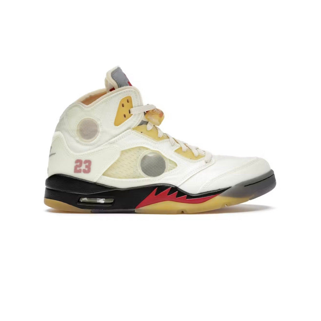 J5 Rétro Virgil Abloh Coloris Blanc Cassé